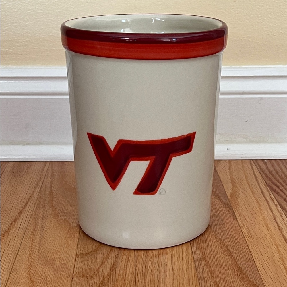 Virginia Tech Hokies Utensil Crock Hartstone Pottery